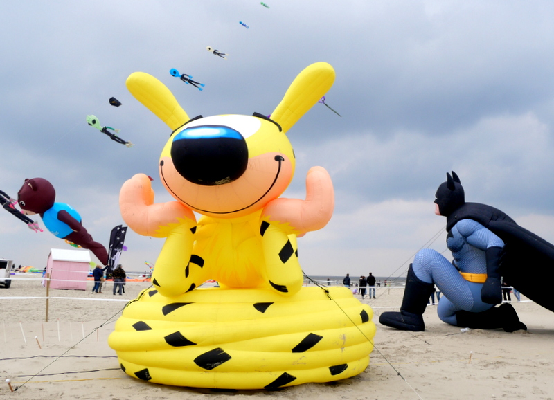 Cerf volant Marsupilami à Berck plage Cerf volant Marsupilami à Berck plage