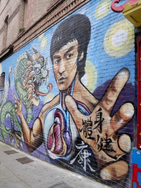 San Francisco Chinatown street art Bruce Lee San Francisco Chinatown street art Bruce Lee