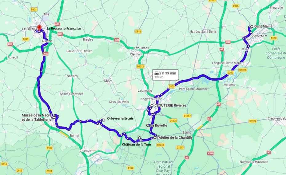 Visites d'entreprises dans l'Oise : itinéraire